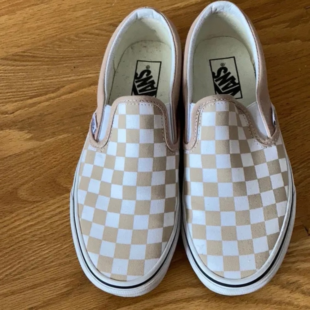 Checkerboard Vans -beige
